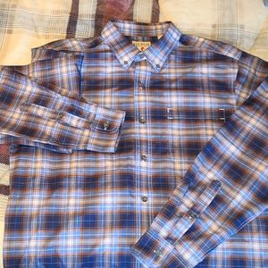 Red Head Brand Flannel Striped Shirt Mens Large Tall LT Redhead